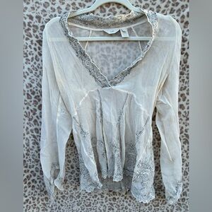 100% Silk J. Jill Cream Top